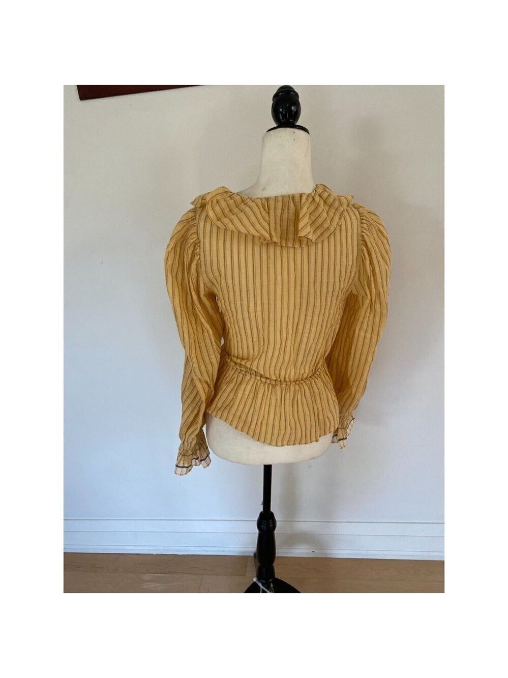 ULLA Johnson BNWOT Blouse "Kalila" V-Neck Stripe Sz 0 Striped Ruffles - Picture 5 of 10